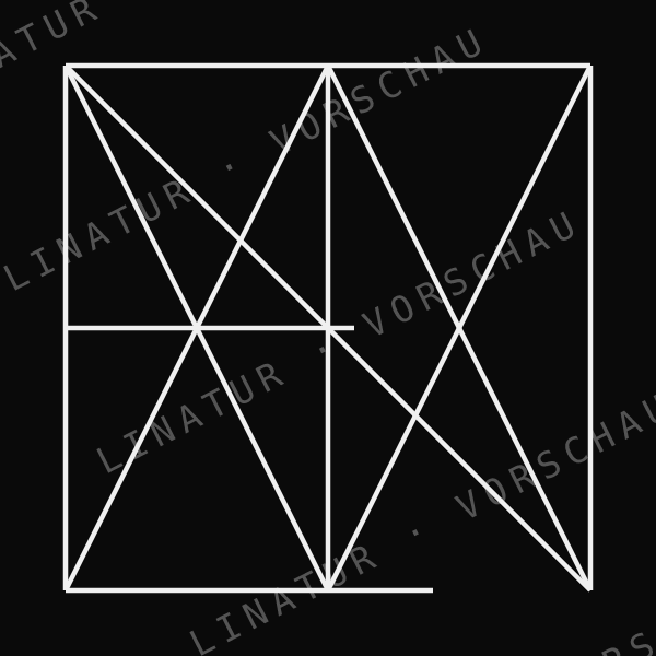 VALENTIN als geometrisches Fine-Line-Design — Vorschau mit Wasserzeichen